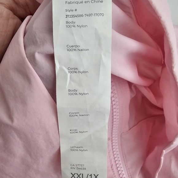 Fabletics Flyweight Oversized Windbreaker Jacket Pink XXL/1X Lightweight - Picture 9 of 13